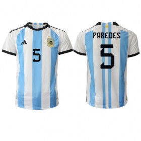 Fotbalové dres Argentina Leandro Paredes 5 Domácí Mistrovství Světa 2022 Krátký Rukáv